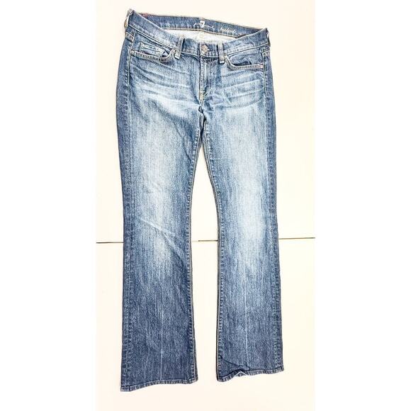 7 For All Mankind Bootcut Flare Bottom Dark Wash Denim Jeans SIze 29 - Picture 4 of 9